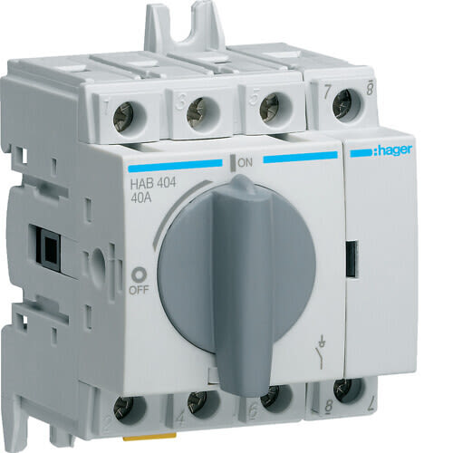 HAGER - Kuormankytkin vääntö - HAB404 4x40A 690VAC DIN