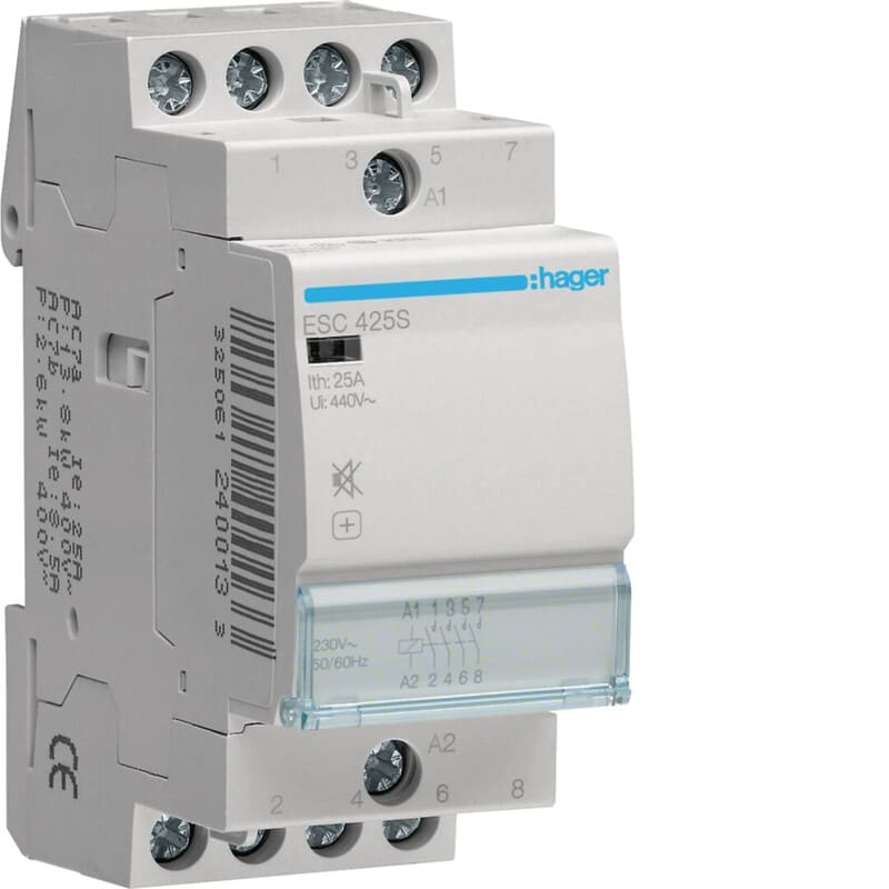 HAGER - Kontaktori hurinaton - ESC425S 4s 25A k.230V hur