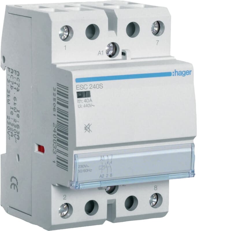 HAGER - Kontaktori hurinaton - ESC240S 2s 40A k.230V hur
