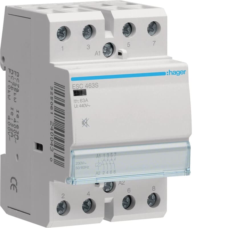 HAGER - Kontaktori hurinaton - ESC463S 4s 63A k.230V