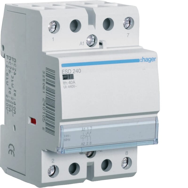 HAGER - Kontaktori - ESD240 2s 40A k.24V