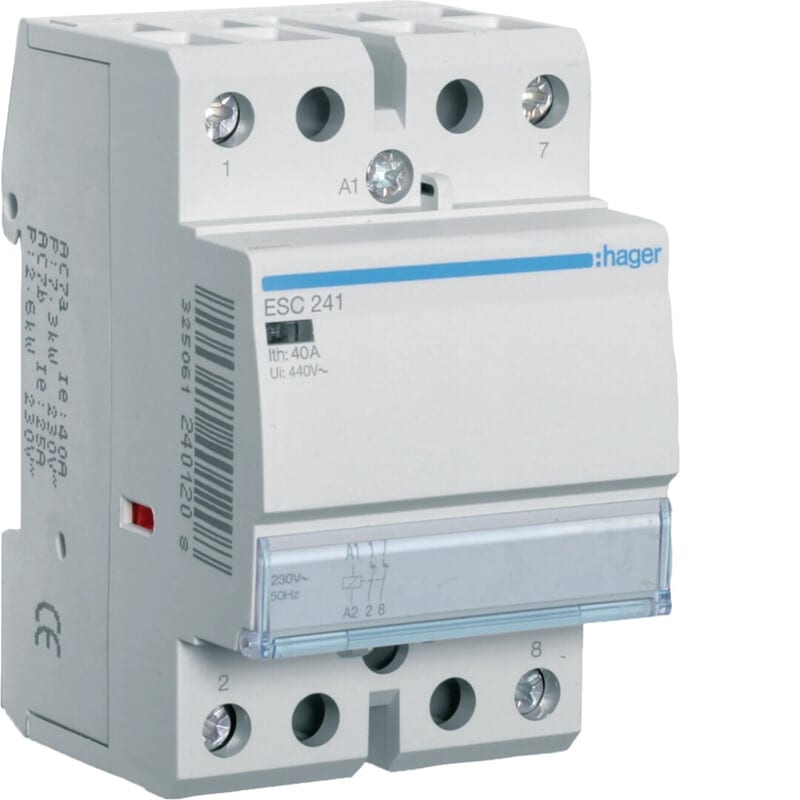 HAGER - Kontaktori - ESC241 2a 40A k.230V