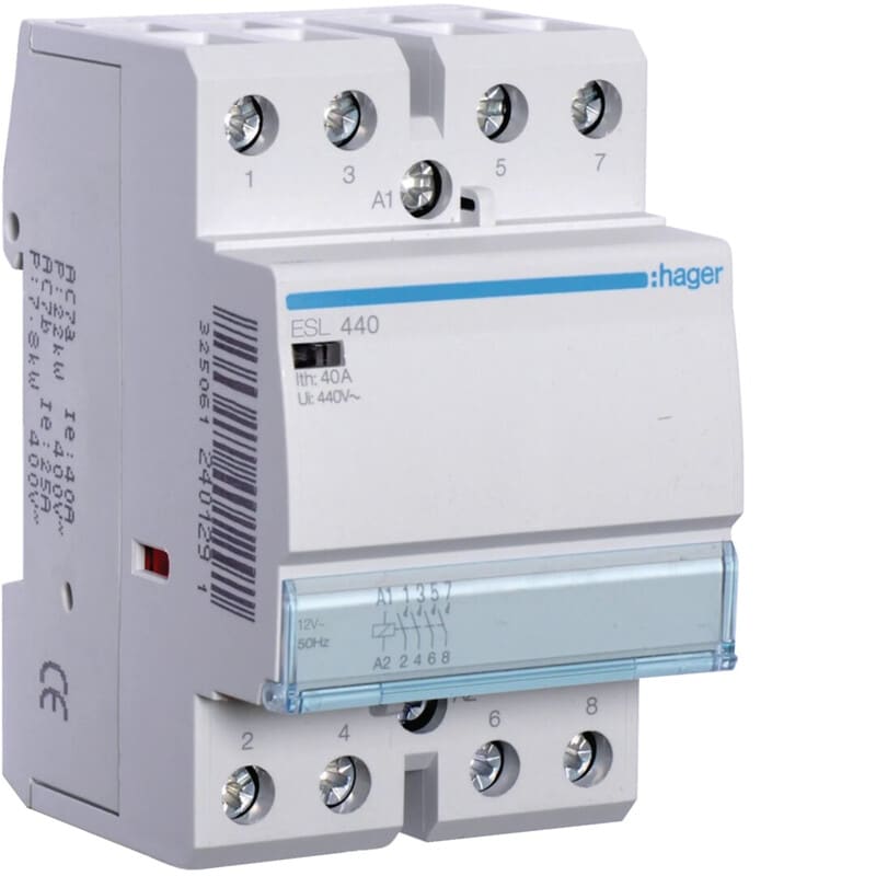 HAGER - Kontaktori - ESL440 4s 40A k.12V