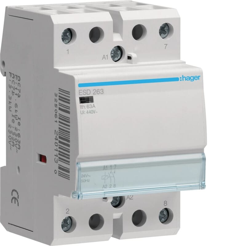 HAGER - Kontaktori - ESD263 2s 63A k.24V