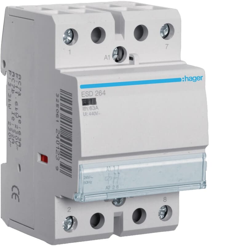 HAGER - Kontaktori - ESD264 2a 63A k.24V