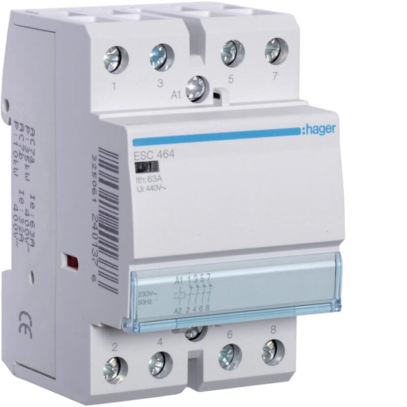 HAGER - Kontaktori - ESC464 4a 63A k.230V