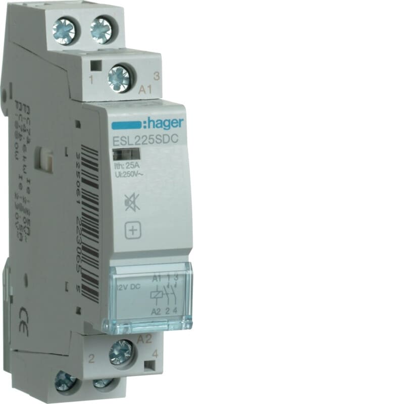 HAGER - Kontaktori - ESL225SDC 2s 25A 12VDC hur
