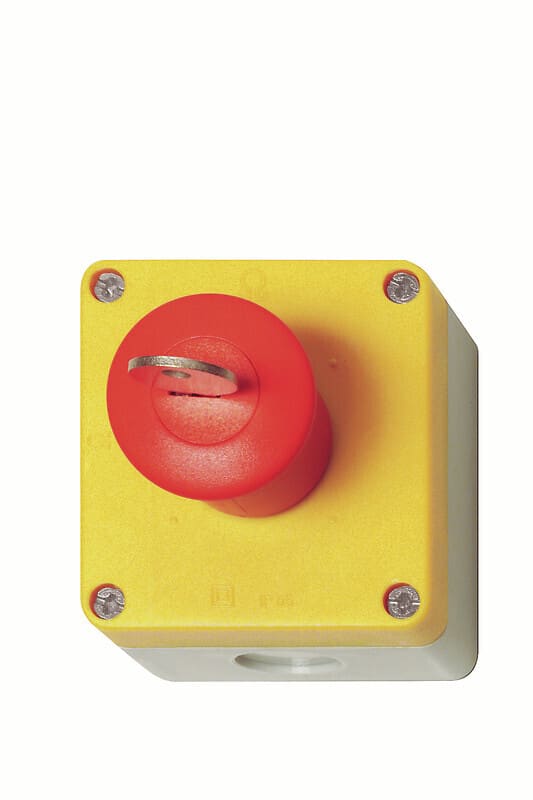 BENEDIKT & JÄGER - Hätä-/seis painike - kot. vapautuu avaimella EN418