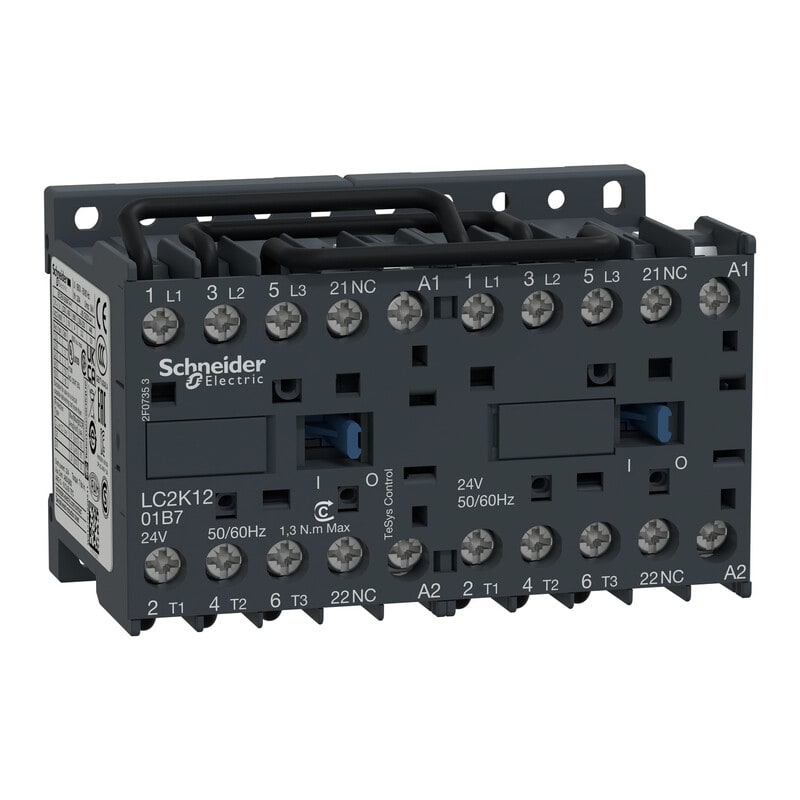 Schneider Electric Finland Oy - Suunnanvaihtokontaktori - LC2K1201B7 12 24VAC 2AV