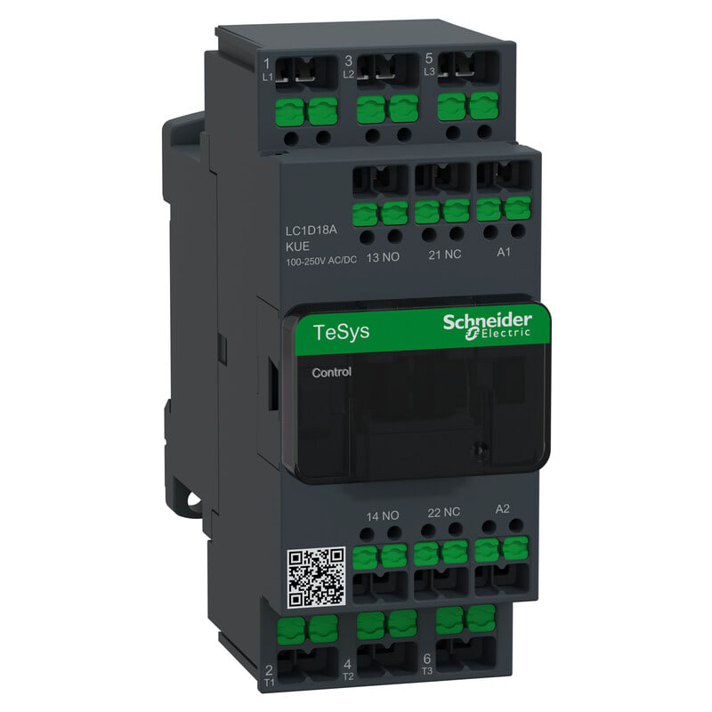 SCHNEIDER ELECTRIC - Kontaktori - 18A 3P 100-250V AC/DC Snap-in