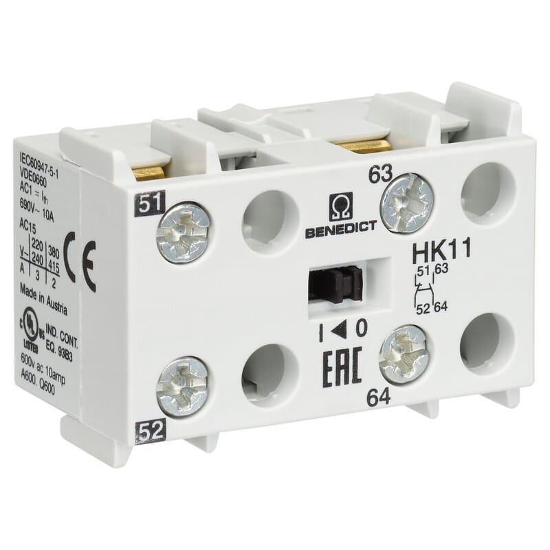 BENEDIKT & JÄGER - Apukosketinlohko - HK11 1s+1a 3A AC15 10A AC1