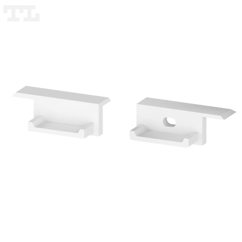 TECH LIGHT - Valaisinrunko - Al.prof. päätypala matala valk