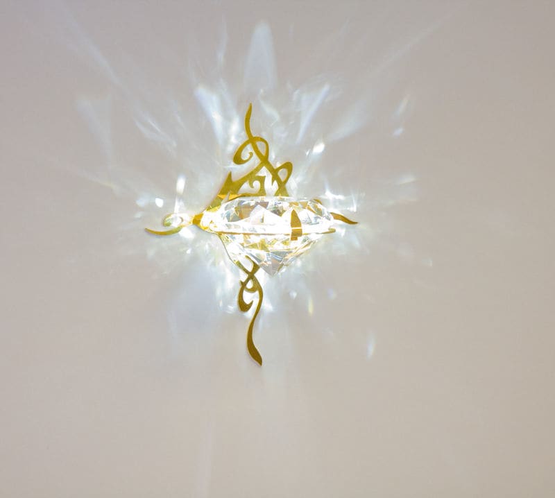 CARIITTI - Valokuituvalaisin - KIHLA KRISTALLI/KULTA