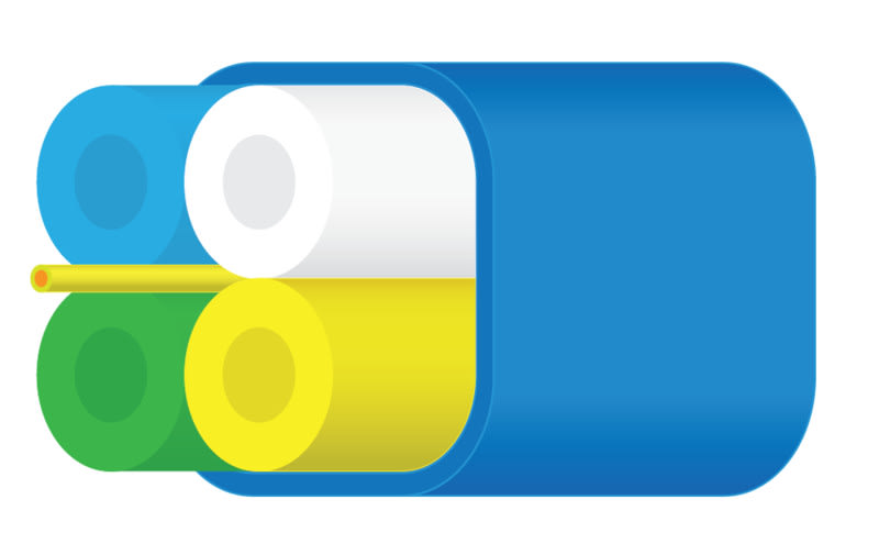 NESTOR - Mikrokanavanippu - Optimus DB 4 x 7/3,5mm Blue