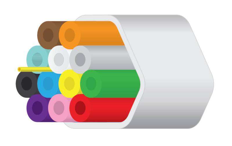 NESTOR - Mikrokanavanippu - Optimus DB 12 x 7/3,5mm White