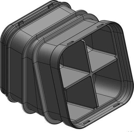 MELBYE - Kaapelinsuojakanava - MultiDuct QA4XL 1m 15° Y/A