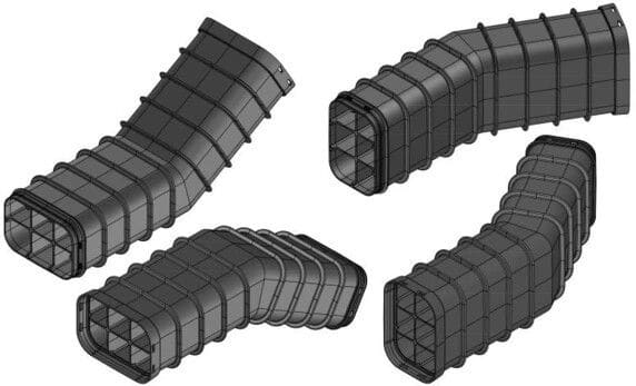 MELBYE - Kaapelinsuojakanava - MultiDuct QA6 - 1m 30° Y/A