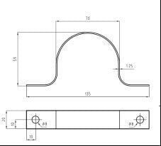 RAUTARUUKKI - Kaapelinsuojakouru kiinnike - KSRK 60 MM
