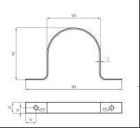 RAUTARUUKKI - Kaapelinsuojakouru kiinnike - KSRK 100 MM