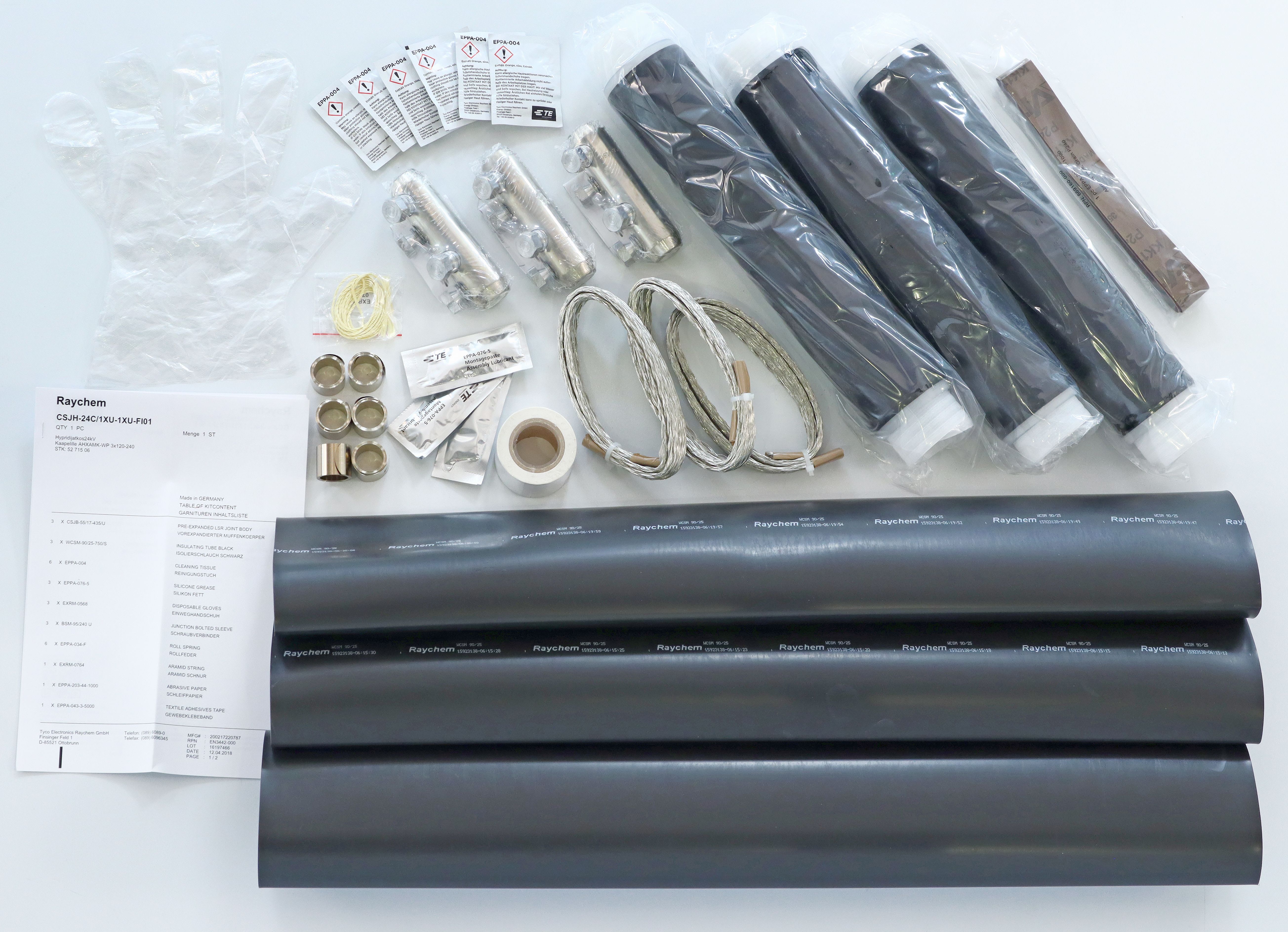 TE CONNECTIVITY - 20 kV CSJH-24C/1XU-1XU-FI01 - Kylmäkutistejatk. 3x120-240 WP