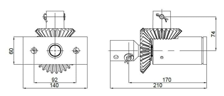 ABB EROTTIMET - Kojeistotarvike - 90° voimansiirto, valmis