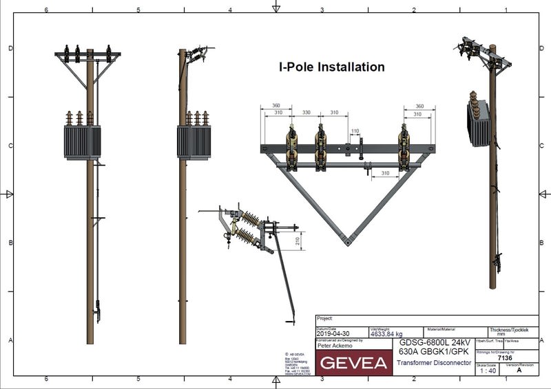 GEVEA - Pylväserotin - Esikoottu 20A muunt.erotin, 1