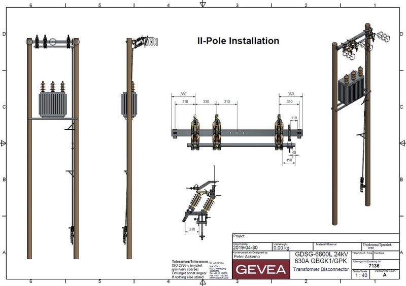 GEVEA - Pylväserotin - Esikoottu 20A muunt.erotin, 2