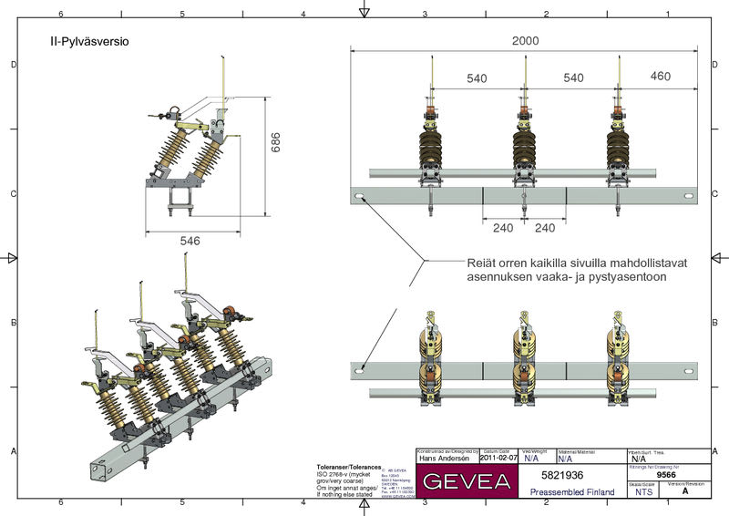 GEVEA - Pylväserotin GDS 2-pylv. esika - GDSG-6800L/GPK/GFLRMEF II