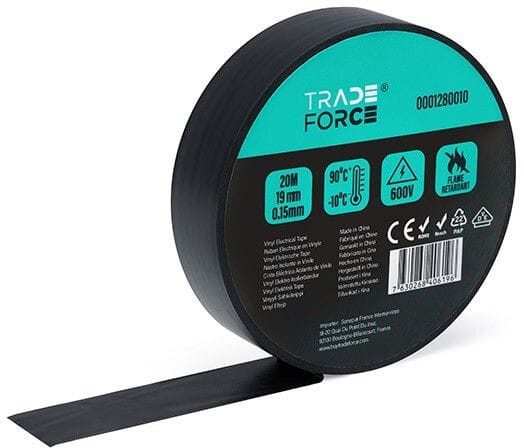 TRADEFORCE - Sähköteippi vinyyli - 19mmx20m, musta