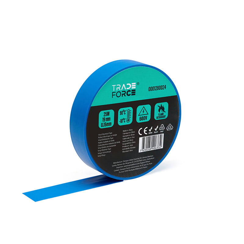 TRADEFORCE - Sähköteippi vinyyli - 19mmx25mx0,15mm, sininen