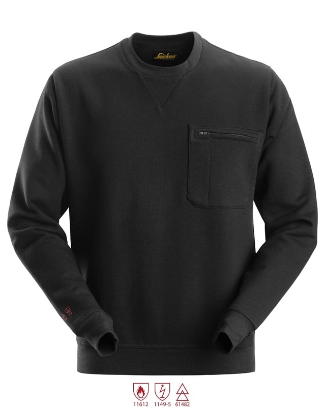 SNICKERS - Työpaita SnickersWorkwear - 2861 PW Collegepaita, musta XS