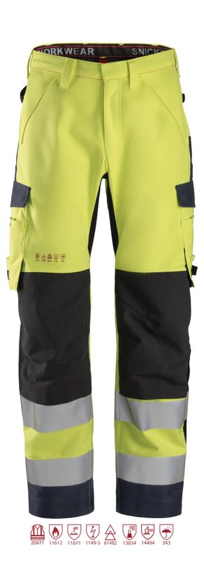 SNICKERS - Varoitusvaate SnickersWorkwear - 6563 PW Huomiokuorihousut, 58