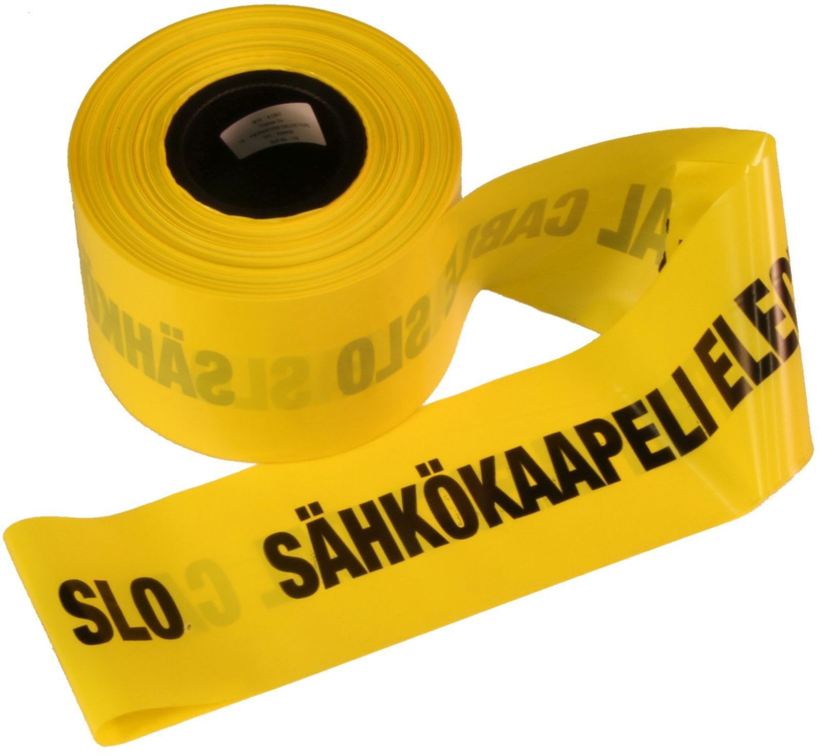 PGI - Sähkökaapelille. keltainen - Varoitusnauha 0.1x120mm. 250m