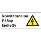 NORMIOPASTE - Muovikilpi 300x120 - KOESTAMOALUE PÄÄSY KIEL.
