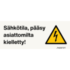 NORMIOPASTE - Alumiinikilpi 300x120 - SÄHKÖTILA PÄÄSY AS.