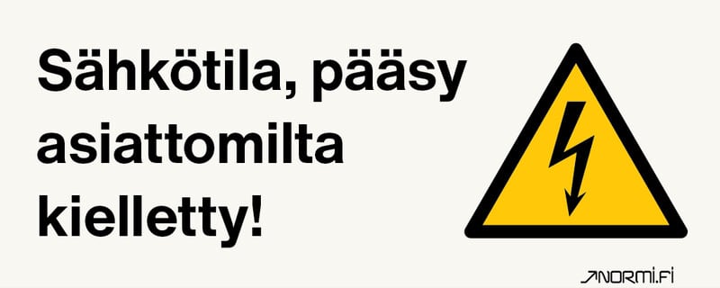 NORMIOPASTE - Alumiinikilpi 300x120 - SÄHKÖTILA PÄÄSY AS.