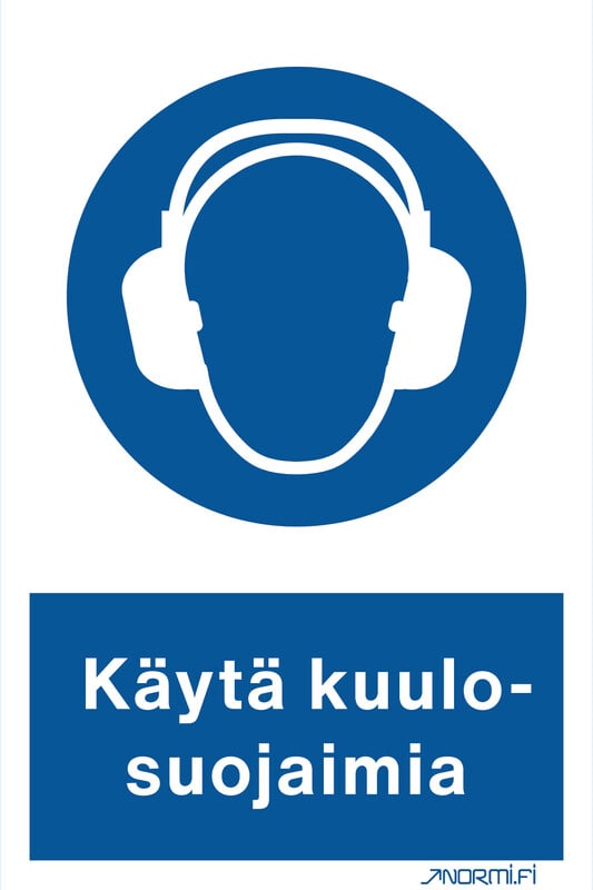 NORMIOPASTE - Alumiinikilpi 200x300 - KÄYTET. KUULONSUOJAIMIA