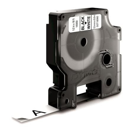 DYMO - Polyesteriteippi 12 mm x 5.5 m - MUSTA/VALKOINEN 16959