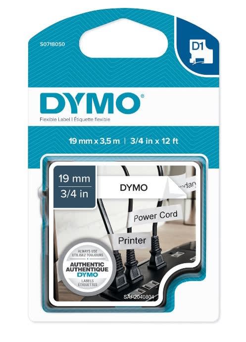 DYMO - Nylonteippi 19 mm x 3.5 m - MUSTA/VALKOINEN 16958