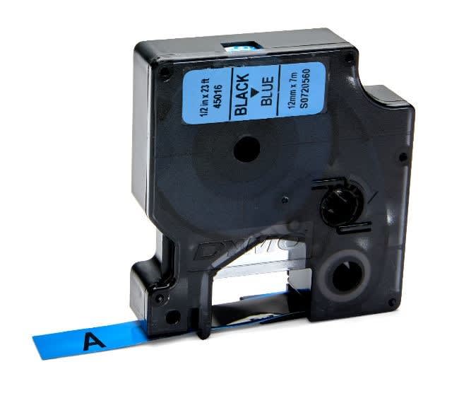 DYMO - Teippikasetti 12 mm x 7 m - MUSTA/SININEN 45016