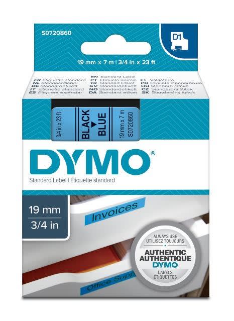 DYMO - Teippikasetti 19 mm x 7 m - MUSTA/SININEN 45806