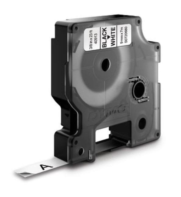 DYMO - Teippikasetti 9 mm x 7 m - MUSTA/VALKOINEN 40913
