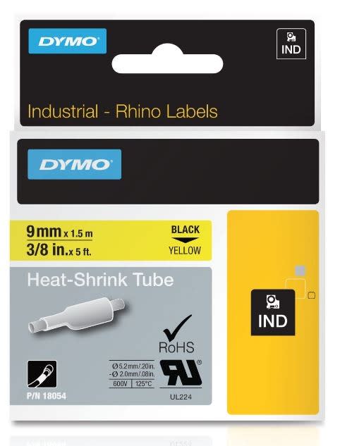 DYMO - ID1 kutistesukka 9mm kelt - 18054 Polyolefiiniputki 1.5m