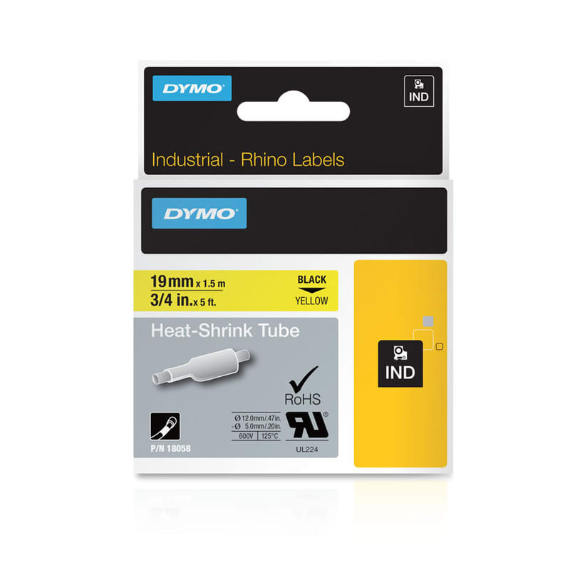 DYMO - ID1 kutistesukka 19mm kelt - 18058 Polyolefiiniputki 1.5m