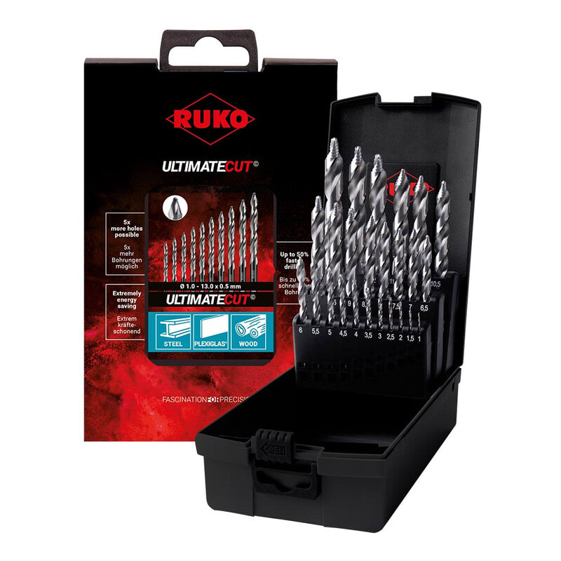 RUKO - Poranterä erikois - Kierukkaporasarja 1-13mm 25-os