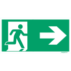 NORMIOPASTE - Merkintäkilpi 300X150 - POISTUMISTIE OIKEALLE