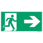 NORMIOPASTE - Merkintäkilpi 300X150 - POISTUMISTIE OIKEALLE