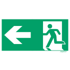 NORMIOPASTE - Merkintäkilpi 300X150 - POISTUMISTIE VASEMMALLE