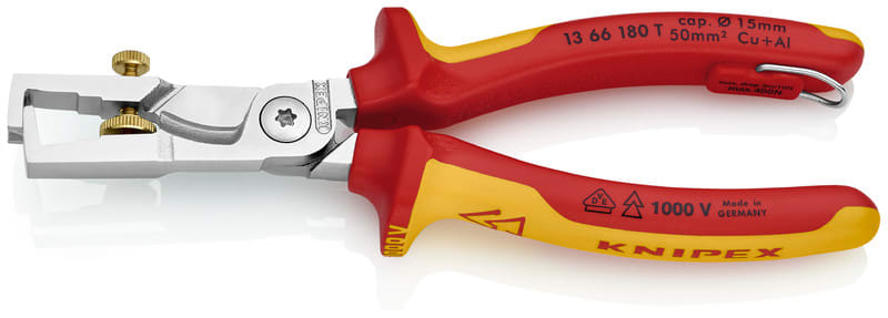 KNIPEX - Kuorinta/leikkuri 180mm - KNIPEX StriX yhd.pihti VDE TT