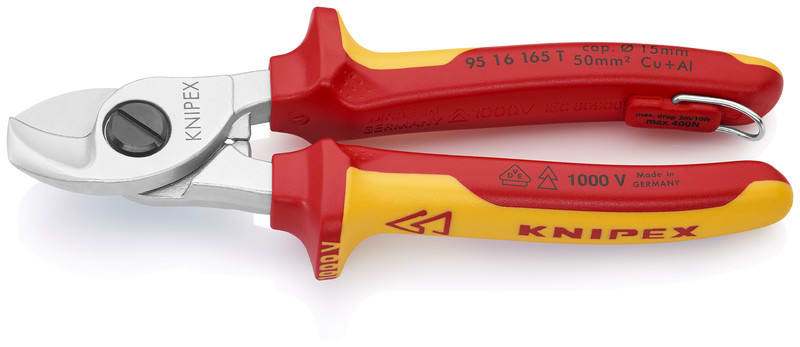 KNIPEX - Kaapelileikkuri 165mm - KNIPEX kaapeleleikkuri VDE TT